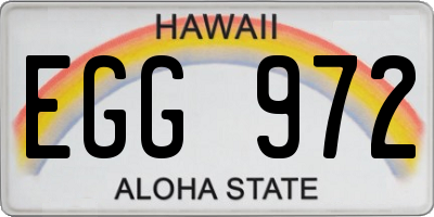 HI license plate EGG972