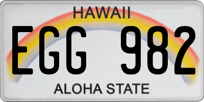 HI license plate EGG982