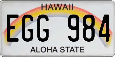 HI license plate EGG984