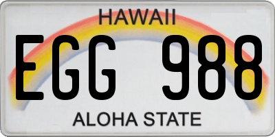 HI license plate EGG988