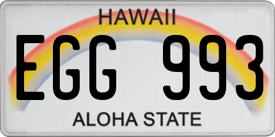 HI license plate EGG993