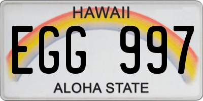HI license plate EGG997