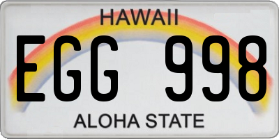 HI license plate EGG998