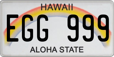 HI license plate EGG999