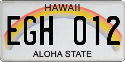 HI license plate EGH012