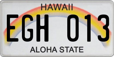HI license plate EGH013