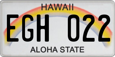 HI license plate EGH022