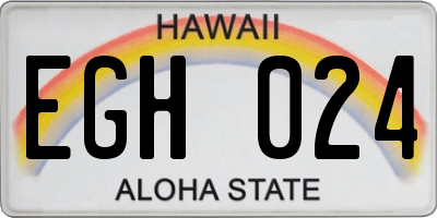 HI license plate EGH024