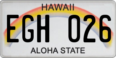 HI license plate EGH026