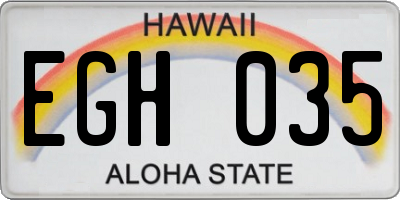 HI license plate EGH035