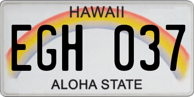 HI license plate EGH037