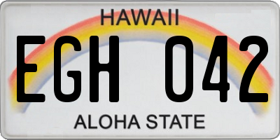 HI license plate EGH042