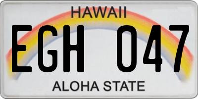 HI license plate EGH047