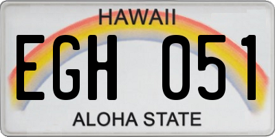 HI license plate EGH051