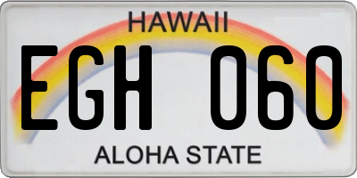 HI license plate EGH060