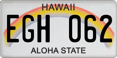 HI license plate EGH062