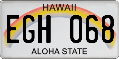HI license plate EGH068