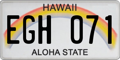 HI license plate EGH071