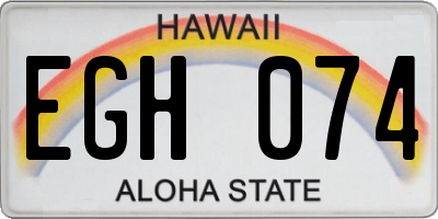 HI license plate EGH074