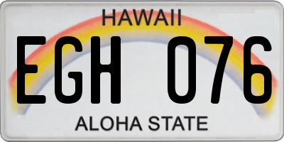 HI license plate EGH076