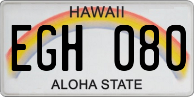 HI license plate EGH080
