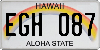 HI license plate EGH087