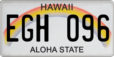 HI license plate EGH096