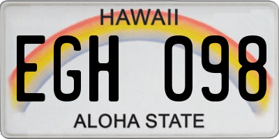 HI license plate EGH098