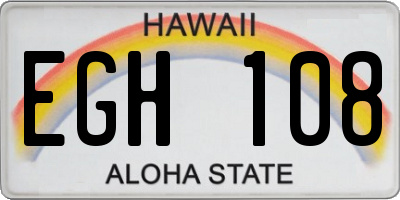 HI license plate EGH108