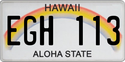 HI license plate EGH113
