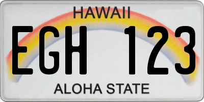 HI license plate EGH123