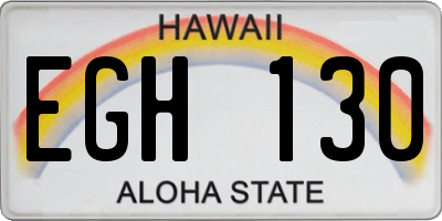 HI license plate EGH130