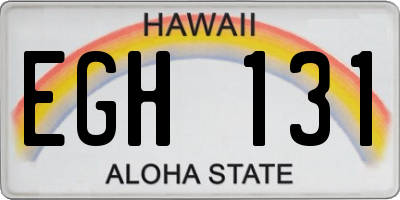 HI license plate EGH131