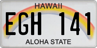 HI license plate EGH141