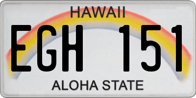 HI license plate EGH151