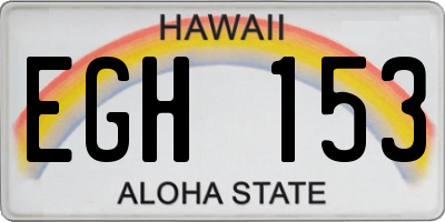 HI license plate EGH153