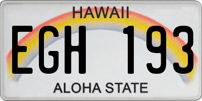 HI license plate EGH193
