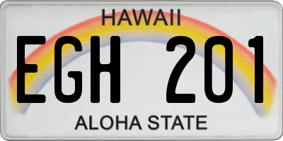 HI license plate EGH201