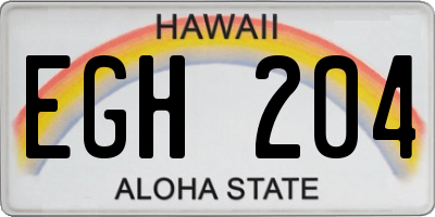 HI license plate EGH204