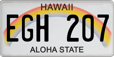 HI license plate EGH207