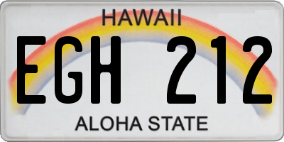 HI license plate EGH212