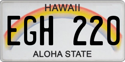 HI license plate EGH220