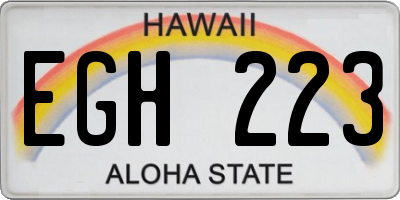 HI license plate EGH223