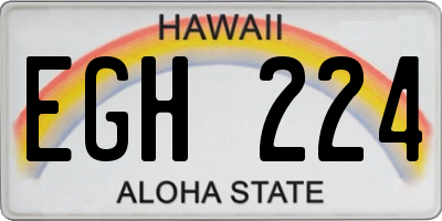 HI license plate EGH224