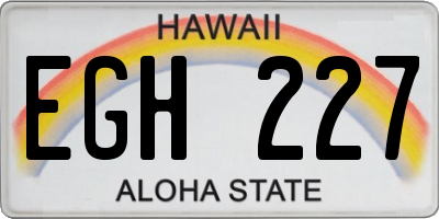 HI license plate EGH227