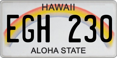 HI license plate EGH230