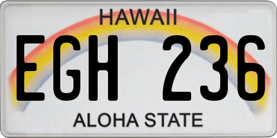 HI license plate EGH236