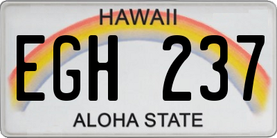 HI license plate EGH237