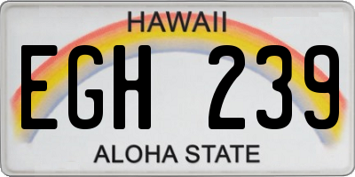 HI license plate EGH239