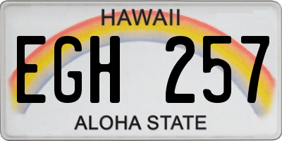 HI license plate EGH257